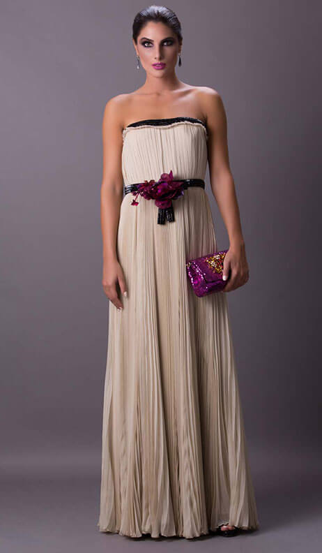 Coral Pleat with Fuchsia Heart Dress SW One Fashion Dubai